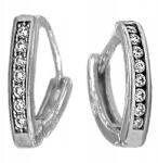 Lovrin Ezüst fülbevaló 925 modern mintával, fehér cirkóniákkal díszítve, ajándékba (Lovrin107860)