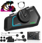 FODSPORTS T1 Pro Motoros Intercom 6 Fős Bluetooth Headset, 5 Matricával