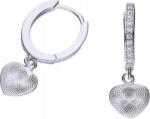 Lovrin Ezüst 925 szív fülbevaló 3D hatással, 2, 48g, eredeti, stekkeres (Lovrin 46021)