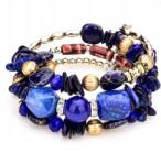  Boho karkötő kobalt és arany árnyalatokban - látványos kiegészítő