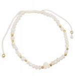 Lovrin Arany zsinór karkötő 585 fehér zsinórral, gyöngyökkel és szívvel, golyókkal (108609)