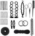 EdiBazzar Hajformázó Szett Konty Készítő Tömítő Fésű Tűző Gumik Hajcsatok Fésű (5905884051382)