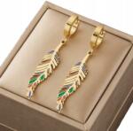  Arany Színű Levél Alakú Fülbevalók 316L Sebészi Acélból, 18K Aranyozott, Boho Stílus