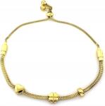 Lovrin Ezüst 925 karkötő, aranyozott, vastag láncszemes, modern mintás, charmokkal (Lovrin)