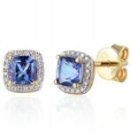 Lovrin Arany fülbevaló 585 Tanzanittal És Gyémántokkal 1, 31g divatos minta ajándék 14k (60827327)