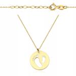 Lovrin Arany nyaklánc lábnyomokkal körben, 585 14k, szuper könnyű 1.2g (58716576)