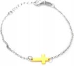 Lovrin 925-ös ezüst karkötő aranyozott kereszttel, r20, ajándékba (Lovrin)