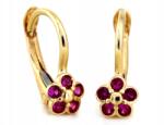 Lovrin Arany fülbevaló virág piros cirkónia kövekkel 585-ös finomságú, súlya 1, 16g (45936803)