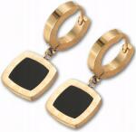 EdiBazzar Arany színű, 316L sebészeti acél Fülbevaló, 18K arannyal bevonva, lógós, elegáns