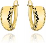 Lovrin Arany fülbevaló 585 sima, gyémántcsiszolt szélű, ajándékba, 14K, divatos