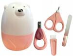  Manikűr készlet rózsaszínben, csecsemőknek, jegesmedve mintával (3)