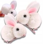  Nyuszi hajcsat dísz lányoknak fehér szett 2 db hajcsat (Królik ozdobna spinka dziecięca do włosów)