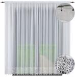 NOW-ART Sima függöny csipkével, hosszú, 240x300 cm, függönyök nappaliba, gipürrel, erkélyre (Firany gotowe z koronką białe gładkie 32)