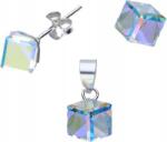 Lovrin Ezüst 925-ös ékszerszett kockákkal, kristályokkal, 2, 20g egyedi design ajándékba (Lovrin 54378)