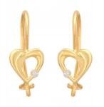 Lovrin Gyermek arany fülbevaló 585 szív cirkónia kővel, finom, ideális ajándék (61126720)