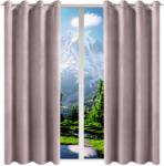 NOW-ART Welúr függöny szett 140x270 karikákkal Kész függönyök nappaliba, különböző színekben (Zasłony welurowe na przelotkach róż 270)