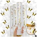 Mezőfi Team Kft Konfetti kilövő ágyú, fehér-arany pillangó , 30 cm