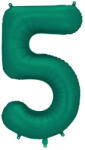 PartyDeco S. r. o 5. szám, fólia lufi, 86 cm, üveg zöld
