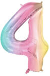 PartyDeco S. r. o 4. szám, fólia lufi, 86 cm, pasztel szivárvány