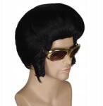  Férfi paróka 50-es, 60-as évek stílusában Elvis szett szemüveggel, 56 cm-es fejkerület, fekete (B0BZBYL68D)