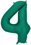 PartyDeco S. r. o 4. szám, fólia lufi, 86 cm, üveg zöld