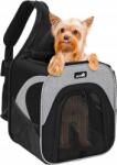 Pecute Hordozható, szürke, hálós kisállat szállító hátizsák (B0D6VTDNX6)