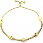 Lovrin 925-ös ezüst karkötő, aranyozott, átfűzős, három lóherével (Lovrin)