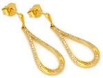 Lovrin 925-ös sterling ezüst, aranyozott, cirkónia köves, függő fülbevaló, 2.60g, divatos, nőknek (62501669)