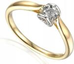 Lovrin Arany eljegyzési gyűrű 585-ös finomságú, gyémánttal, klasszikus modell, ajándék