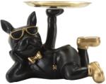 Mauro Ferretti Fekvő kuta tállal fekete/arany 23, 5x13x18, 5 cm