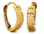 Lovrin Arany fülbevaló 375-ös angol kapcsos, áttört díszítéssel, finom 9K