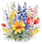 Coricamo Keresztszemes hímzés Hímző szett Virágok szarkalábgal (Z 10557)