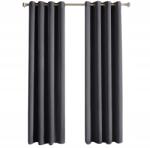  Szett 2 db Hőszigetelő Fényzáró Függöny Karikákkal 245x140 cm Szürke (B07BPV9ZLR)