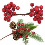 Allbag Dekoratív Mesterséges Berkenye Nád Ág Piros Gyümölcs Dekoráció (JARZĘBINA003 Jarzębina Czerwona)