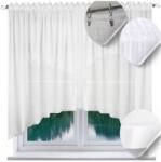 NOW-ART Kész függöny íves, szegéllyel 100x200 cm, sima, fehér szegélyes függöny (5090)