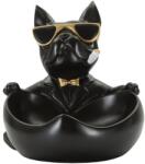 Mauro Ferretti Dohányzó kutya tállal fekete/arany 18, 5x20, 5x20 cm