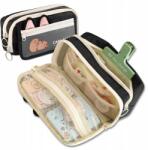  Kétrekeszes Iskolai Tolltartó Kapibara Mintával, Cipzáros, Multifunkcionális, Tágas (Piórnik Szkolny Saszetka Kapibara)