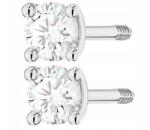 ZŁOCISTO Fehér Arany Fülbevaló Gyémántokkal, Becsavarható Szárral, 585 Arany, Ajándék (DLA DZIEWCZYNY NARZECZONEJ) - allegro - 89 130 Ft