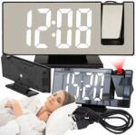 Lewer Elektronikus Ébresztőóra Projektorral, Led kijelzővel, tükörrel, hőmérővel 4 az 1-ben (B-CP -1)