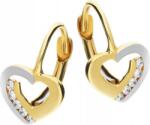 Lovrin Arany fülbevaló 585 Fehér Arany cirkónia Szívek 14K női modell ajándékba (Lovrin 58819)