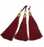 Gipiurowo Gyöngy és aranyszínű gyöngy fülbevaló, bordó, 12 cm (chwost)