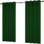 NOW-ART Kész függöny, sima, 145x240 cm, karikás, matt, fémgyűrűs (LEN-1 Butelkowa zieleń 240)