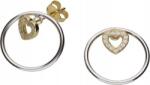Lovrin Ezüst fülbevaló, részben aranyozott, 925-ös, eredeti szív alakú, stekkeres (Lovrin 46003)