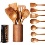  8 az 1-ben Konyhai Eszköz Készlet Fa Nyéllel Fa Kanál, Lapát (8721049717316 B08)