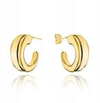 Lovrin Arany fülbevaló 585-ös, masszív félkör, hold formájú, ajándékba, 14 karátos, stekkeres (Lovrin)