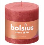 Bolsius Rusztikus, virágos rózsaszín tönkgyertya Bolsius, 100/100 mm (8717847148247)