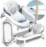  Összecsukható szilikon baba fürdetőkád, hőmérővel, párnával (Olaf WPS-03 szara)