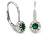 Lovrin Ezüst fülbevaló 925 zöld kővel, 1, 46g, elegáns és finom