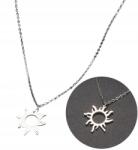  Női Ezüst Nyaklánc Sebészeti Acélból 18K Arannyal Bevonva, Nap Medállal Ajándék Ötlet (SREBRNY Elegancki Naszyjnik Kolia Celebrytka)