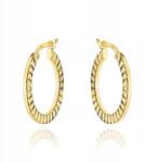 Lovrin Arany 585 karika fülbevaló angol záras, oldalán mutatósan barázdált (Lovrin)